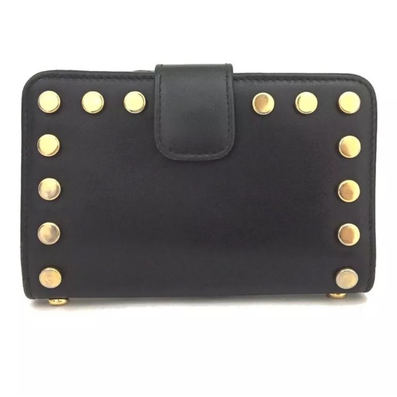 232 Preloved Prada Logo Studded Leather Bifold Wallet - Picture 4 of 9